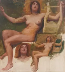 Ivan Tišov, Ženski akt - studija za ''Artes Liberales'', 1913., ulje na platnu