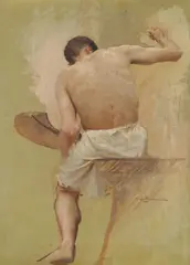 Vlaho Bukovac, "Painter's Figure Study for 'Allegory of Art II'", 1906., oil on canvas