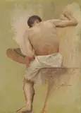 Vlaho Bukovac, "Painter's Figure Study for 'Allegory of Art II'"
