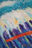 Vatroslav Kuliš, Wave, oil on hardboard