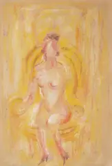 Akt u sofi by Antun Motika, 1935., tempera i pastel na papiru, offered Jun 2025