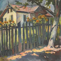 Vladimir Becić, House Among Sunflowers, 1921., oil on canvas