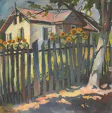 Vladimir Becić, House Among Sunflowers, 1921., oil on canvas