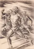 Carol Hübner, Olimpici, 1949, cărbune pe hârtie
