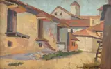 Gheorghe Zamphiropol-Dall, Curte la Mangalia, ulei pe carton