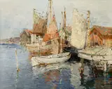 Hugo Öfverström, Sat pescăresc, ulei pe pânză