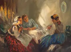 De amor by Antal Péczely, ulei pe pânză, sold May 2025