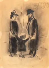 Aurel Jiquidi, Nu-ți fie teamă..., 1936, cărbune pe hârtie