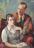 Carol Hübner, Artistul și soția, 1959, ulei pe pânză
