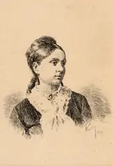 Ana Aman by Theodor Aman, acvaforte și gravură cu acul, sold May 2025