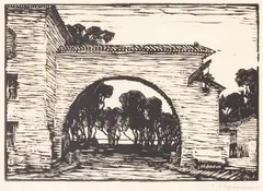 Stefan Popescu, Poartă în Provence, xilogravură