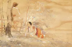 Cântec de dragoste by Ignat Bednarik, acuarelă pe carton, sold May 2025