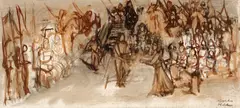 Nunta prințesei by Magdalena Rădulescu, 1943, tempera pe hârtie, sold May 2025