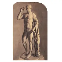 Hans Aescher, Studiu după nud antic, cărbune pe hârtie