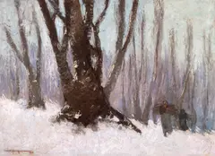 Marin H. Georgescu, Culegătoare de vreascuri, 1919, ulei pe carton