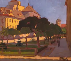 Gyula Tóth, Vedere din Baia Mare, ulei pe pânză
