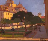 Gyula Tóth, Vedere din Baia Mare, ulei pe pânză