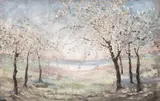 Primăvară by Eugenia Filotti Atanasiu, ulei pe carton, sold May 2025