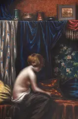 Modelul by Mişu Teişanu, pastel pe hârtie lipită pe carton, offered May 2025