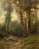 Paul Armandi, Plimbare prin Fontainebleau, ulei pe pânză