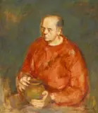 Vasile Mureșan Murivale, Portret socratic (Dumitru Buzac), 1989, ulei pe pânză lipită pe carton