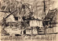 Teodor Harșia, Țărăncuță, 1968, cărbune pe hârtie
