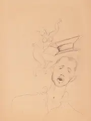 Hedda Sterne, Muză (neașteptată), creion pe hârtie