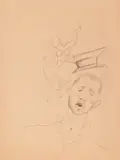 Hedda Sterne, Muză (neașteptată), creion pe hârtie