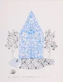 Ștefan Câlția, Casă albastră (III), 2021, serigrafie