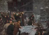 Gabor (Gavril) Miklossy, Grivița, 1954, ulei pe pânză