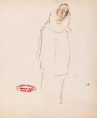 Arlechin by Corneliu Baba, ceracolor pe hârtie, sold May 2025