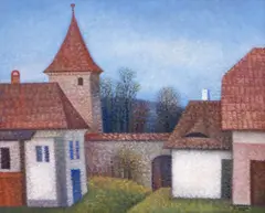 Ion Grigore, În cetatea Sighișoara, 2011, ulei pe pânză