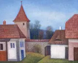 Ion Grigore, În cetatea Sighișoara, 2011, ulei pe pânză