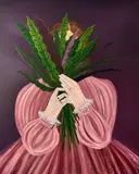 Calathea’s Prayer by Elleny Gherghe, 2024, ulei pe pânză, offered May 2025