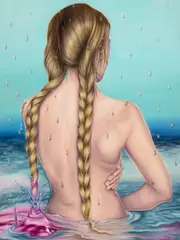 Arina Bican, Blending Rain, 2024, ulei pe pânză
