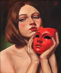 Dalina Bădescu, Thalia (Muza Teatrului), 2024, ulei pe carton