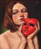 Dalina Bădescu, Thalia (Muza Teatrului), 2024, ulei pe carton
