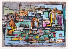 Tiberiade by Marcel Janco, 1949, cromolitografie, sold May 2025