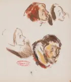 Corneliu Baba, Studii de portret, ceracolor pe hârtie