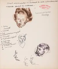 Personaje by Corneliu Baba, pastel, sold May 2025