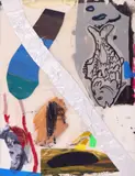Razvan Boar, Fish Heads, 2017, colaj, intervenții de ulei și marker