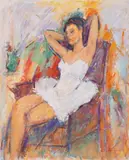 Ion Musceleanu, Balerină, 1995, ulei pe pânză lipită pe carton