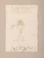 Logos by Paul Gherasim, 1993, acuarelă pe hârtie, sold May 2025