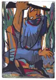 Marcel Janco, Soldat rănit (Le Blessé), cromolitografie