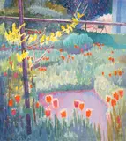 Viorel Grimalschi, Grădină, 2010, ulei pe pânză