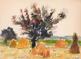 Căpițe by Ion Alin Gheorghiu, 1988, acuarelă și creion pe hârtie, sold May 2025