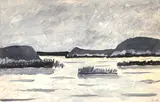 Deltă by Ion Alin Gheorghiu, 1989, tempera și guașă pe hârtie, offered May 2025