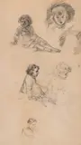 Nicolae Vermont, Studii de copii, creion pe hârtie