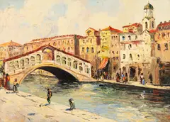 Ponte Rialto by Constion, ulei pe pânză, sold Apr 2025