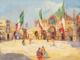Rudolf Négely, Piața San Marco, 1935, ulei pe pânză